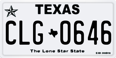 TX license plate CLG0646