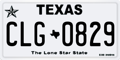 TX license plate CLG0829