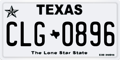 TX license plate CLG0896