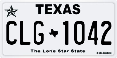 TX license plate CLG1042
