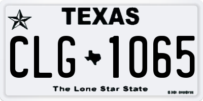TX license plate CLG1065