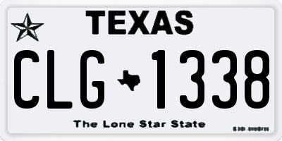 TX license plate CLG1338