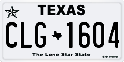 TX license plate CLG1604