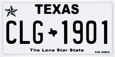 TX license plate CLG1901