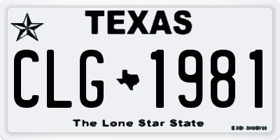 TX license plate CLG1981