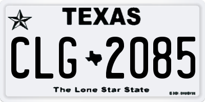 TX license plate CLG2085