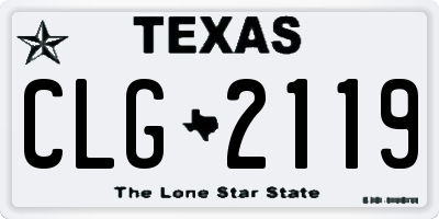 TX license plate CLG2119