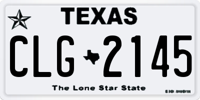 TX license plate CLG2145