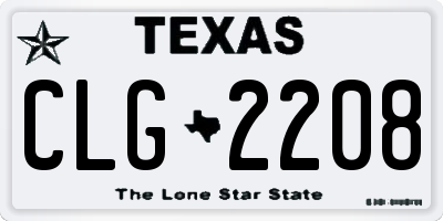 TX license plate CLG2208