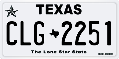 TX license plate CLG2251