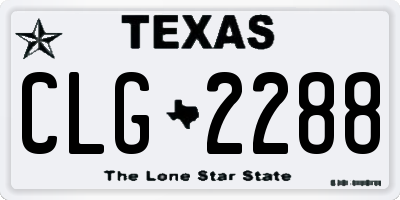 TX license plate CLG2288