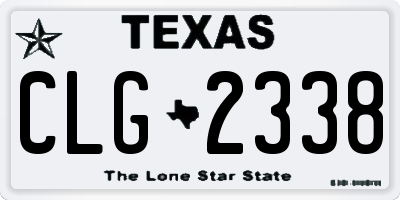 TX license plate CLG2338