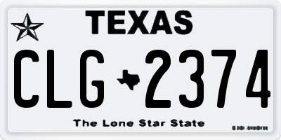 TX license plate CLG2374