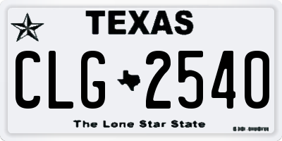 TX license plate CLG2540
