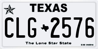 TX license plate CLG2576
