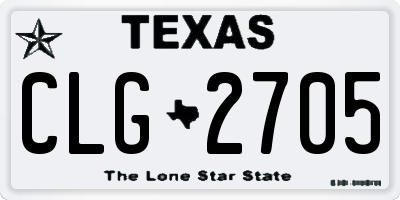 TX license plate CLG2705