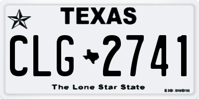TX license plate CLG2741