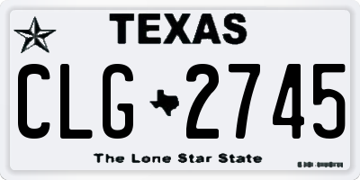 TX license plate CLG2745