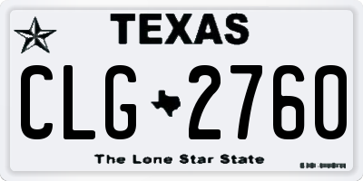 TX license plate CLG2760