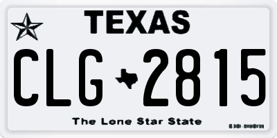 TX license plate CLG2815