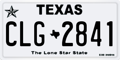 TX license plate CLG2841