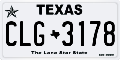 TX license plate CLG3178