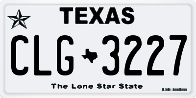 TX license plate CLG3227