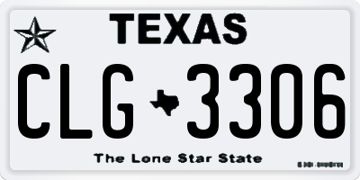 TX license plate CLG3306