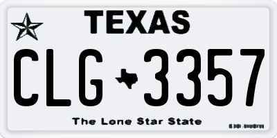 TX license plate CLG3357