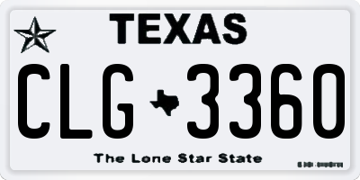 TX license plate CLG3360