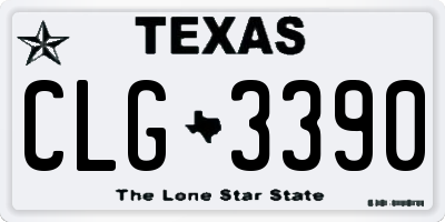 TX license plate CLG3390