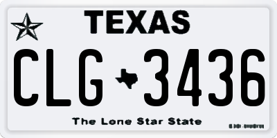TX license plate CLG3436