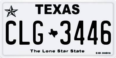 TX license plate CLG3446