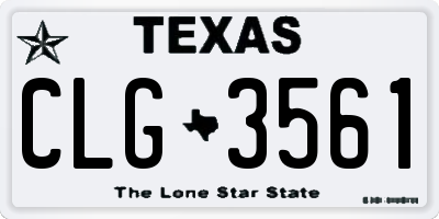 TX license plate CLG3561