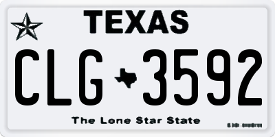 TX license plate CLG3592