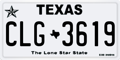 TX license plate CLG3619