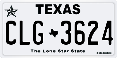 TX license plate CLG3624