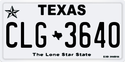 TX license plate CLG3640