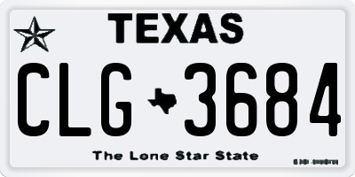 TX license plate CLG3684