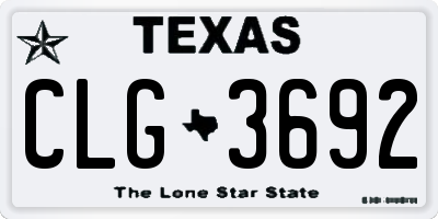 TX license plate CLG3692