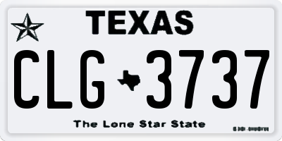 TX license plate CLG3737