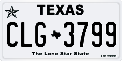 TX license plate CLG3799