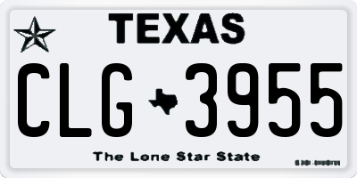 TX license plate CLG3955