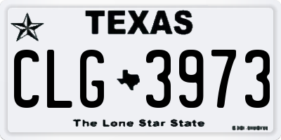 TX license plate CLG3973