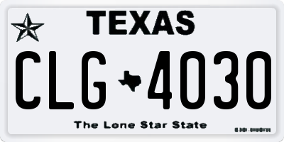 TX license plate CLG4030