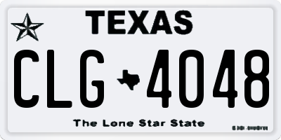 TX license plate CLG4048