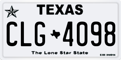 TX license plate CLG4098