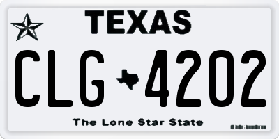 TX license plate CLG4202