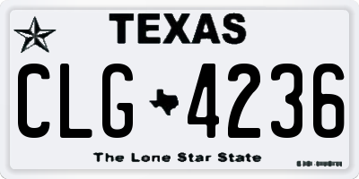 TX license plate CLG4236