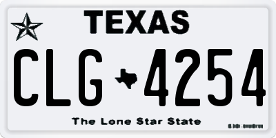 TX license plate CLG4254